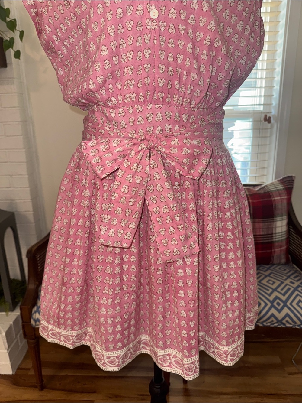 NWT MAREA by Liz Joy Pink Floral Tie-Waist Cap Sleeve Mini Dress - Picture 8 of 11